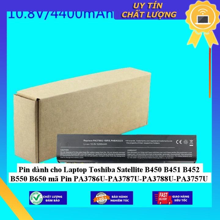 Pin dùng cho Laptop Toshiba Satellite B450 B451 B452 B550 B650 mã Pin PA3786U-PA3787U-PA3788U-PA3757U - Hàng Nhập Khẩu  MIBAT712