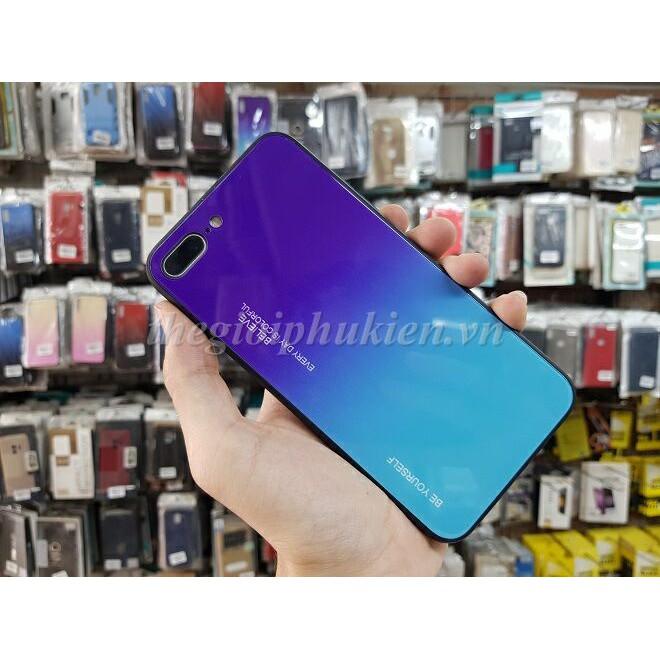 Ốp lưng kính màu Gradient viền dẻo cho iPhone 6 Plus, iPhone 6s Plus
