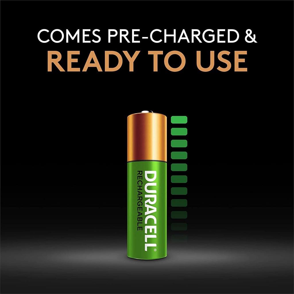 VỈ 4 PIN SẠC AA Duracell - Rechargeable AA Batteries - long lasting, all-purpose Double A battery, SẠC ĐẾN 400 LẦN