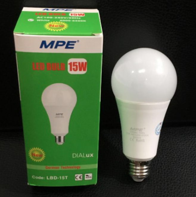 Bóng đèn led bulb MPE LBD-15 công suất 15W, ánh sáng trắng & vàng - Hàng chính hãng