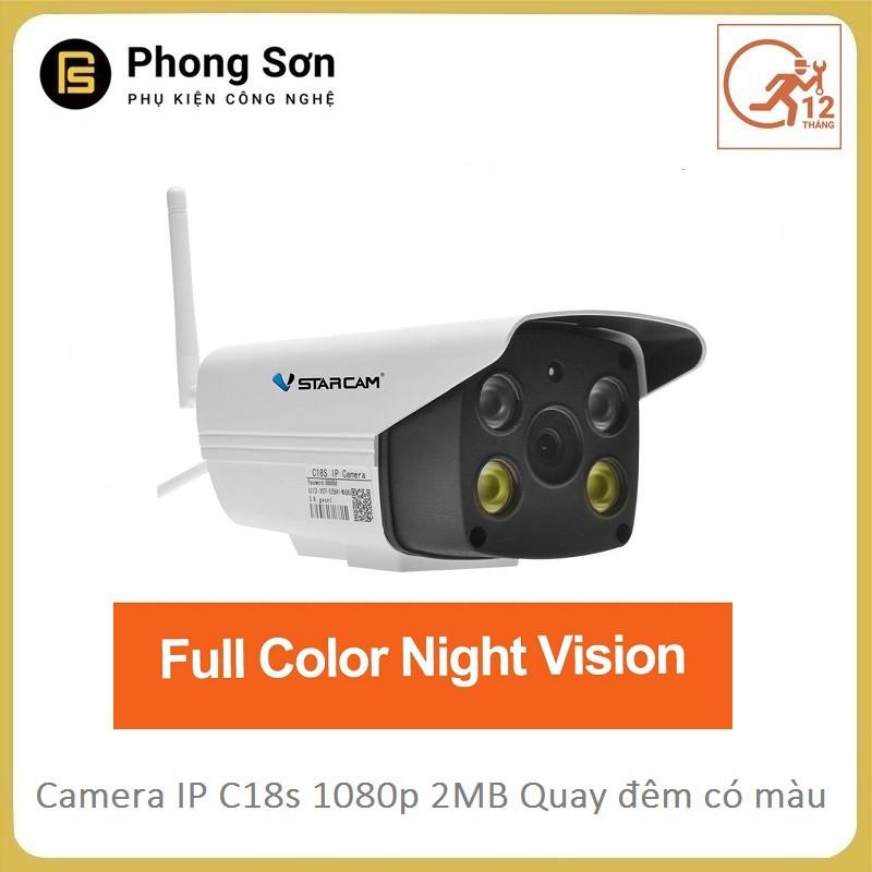 Camera IP ngoài trời C18S FHD 1080p Vstarcam, quay đêm có màu,có âm thanh ,Kèm thẻ 32GB A1 - Hàng Chính Hãng