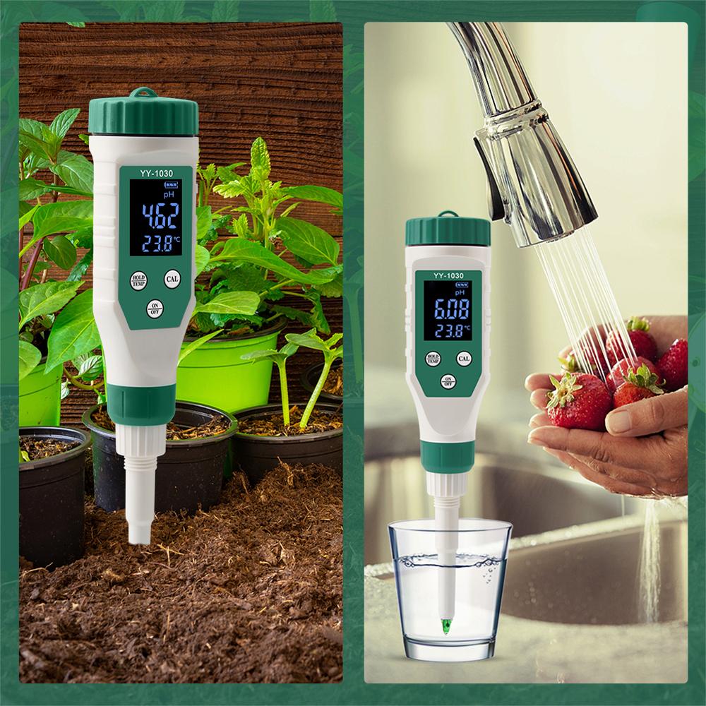 Digital Food 0.00-14.00 PH Meter High Accuracy Sensors Intelligent Temp Acidity Tester BT Mobilephone APP Control for Brewing Fruit Cheese Meat Canning