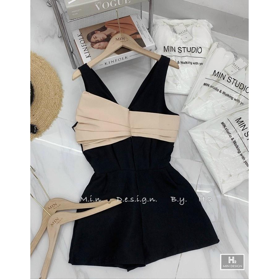 Jumpsuit đùi nữ cổ V phối nơ siêu xinh đa màu sắc thích hợp cho nàng dạo phố, dự tiệc