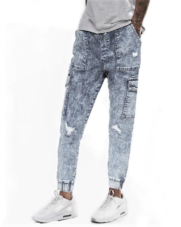 Slim Jogger W/x jeans dành cho nam. Chất jeans mềm, co giãn thoải mái. Lưng chun dây rút tiện lợi