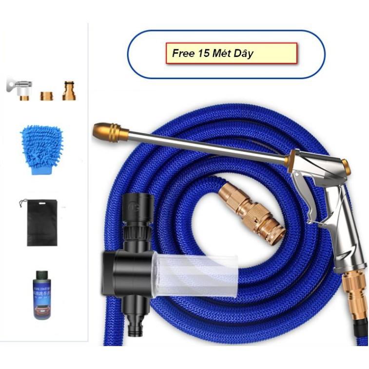 EuroQuality Vòi xịt rửa xe vệ sinh nhà cửa tăng áp bằng 15m dây có bình tạo bọt