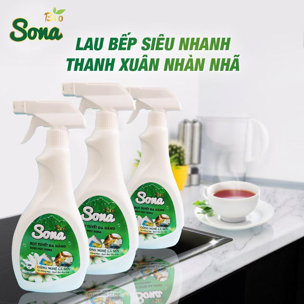 Xịt Đa Năng, Tẩy Rửa Vết Bẩn Nhà Bếp, Lau Kính Sạch Bong, Vệ Sinh Bề Mặt SoNa 500ml