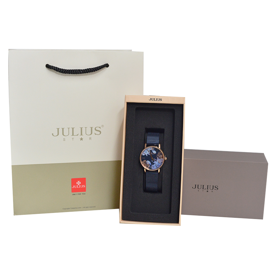 Đồng Hồ Dây Thép JS-033B Julius Hàn Quốc Đính kim cương