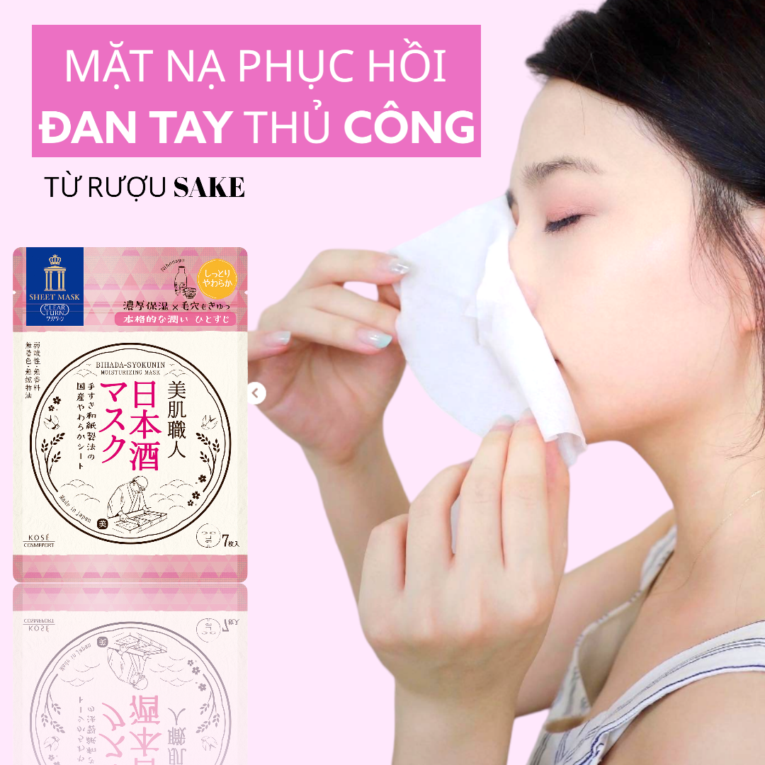 Mặt Nạ Giấy Phục Hồi Dưỡng Trắng Da Kosé Clear Turn Brightening Mask B 7 Tấm
