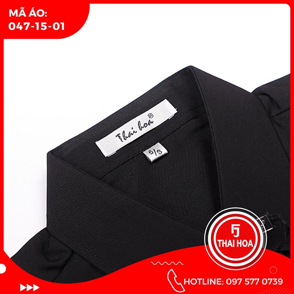 ÁO SƠ MI NỮ THÁI HÒA PHONG CÁCH CÔNG SỞ 047-15-01 MÀU ĐEN DÀI TAY