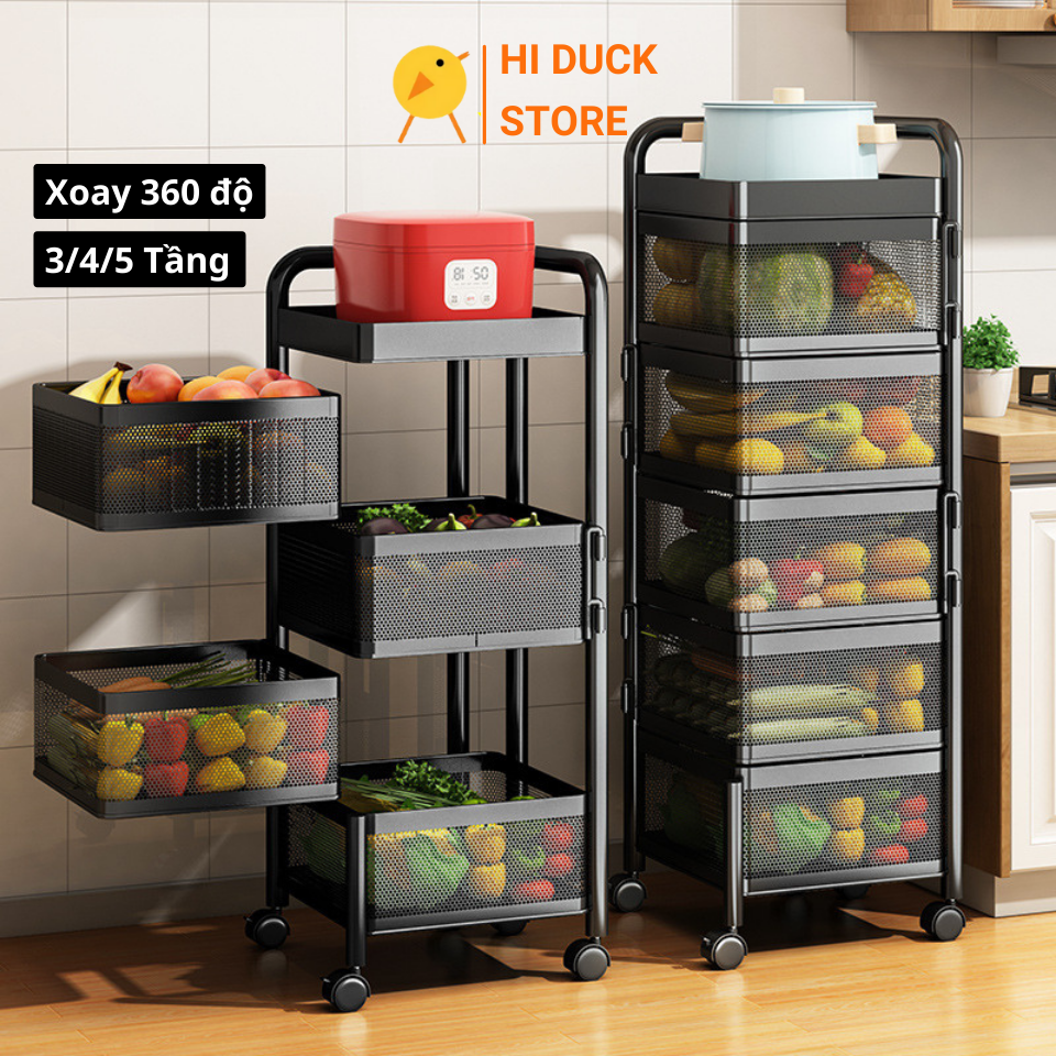 Kệ Xoay Vuông 360 Độ Tiện Ích, Chất Liệu Thép Carbon Siêu Bền, Tiết Kiệm Không Gian Thông Minh