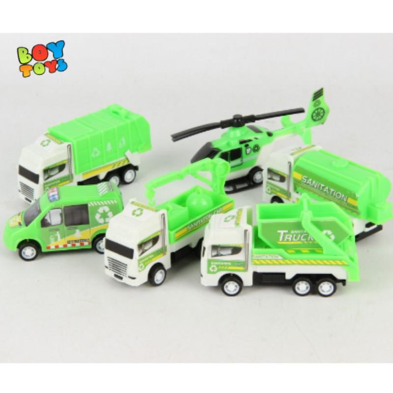 Đồ chơi set 6 xe vận tải chạy đà cho bé thỏa sức vui chơi