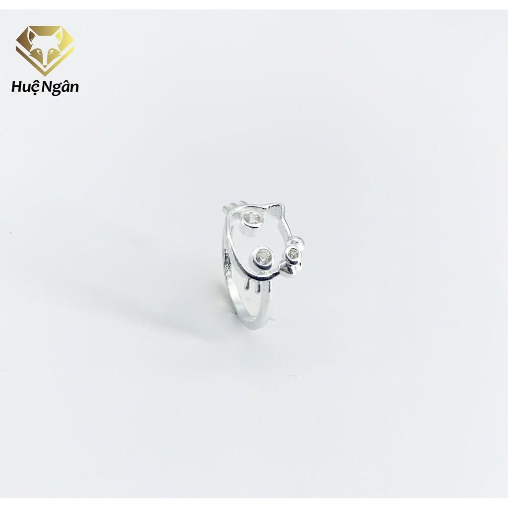 Nhẫn bạc Ý 925 Huệ Ngân - Mèo KITTY RYR140067