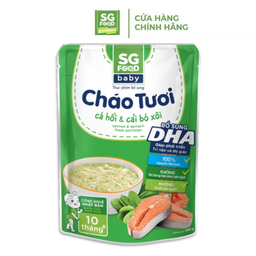 Cháo Tươi Baby Sài Gòn Food Cá Hồi &amp; Cải Bó Xôi 240g