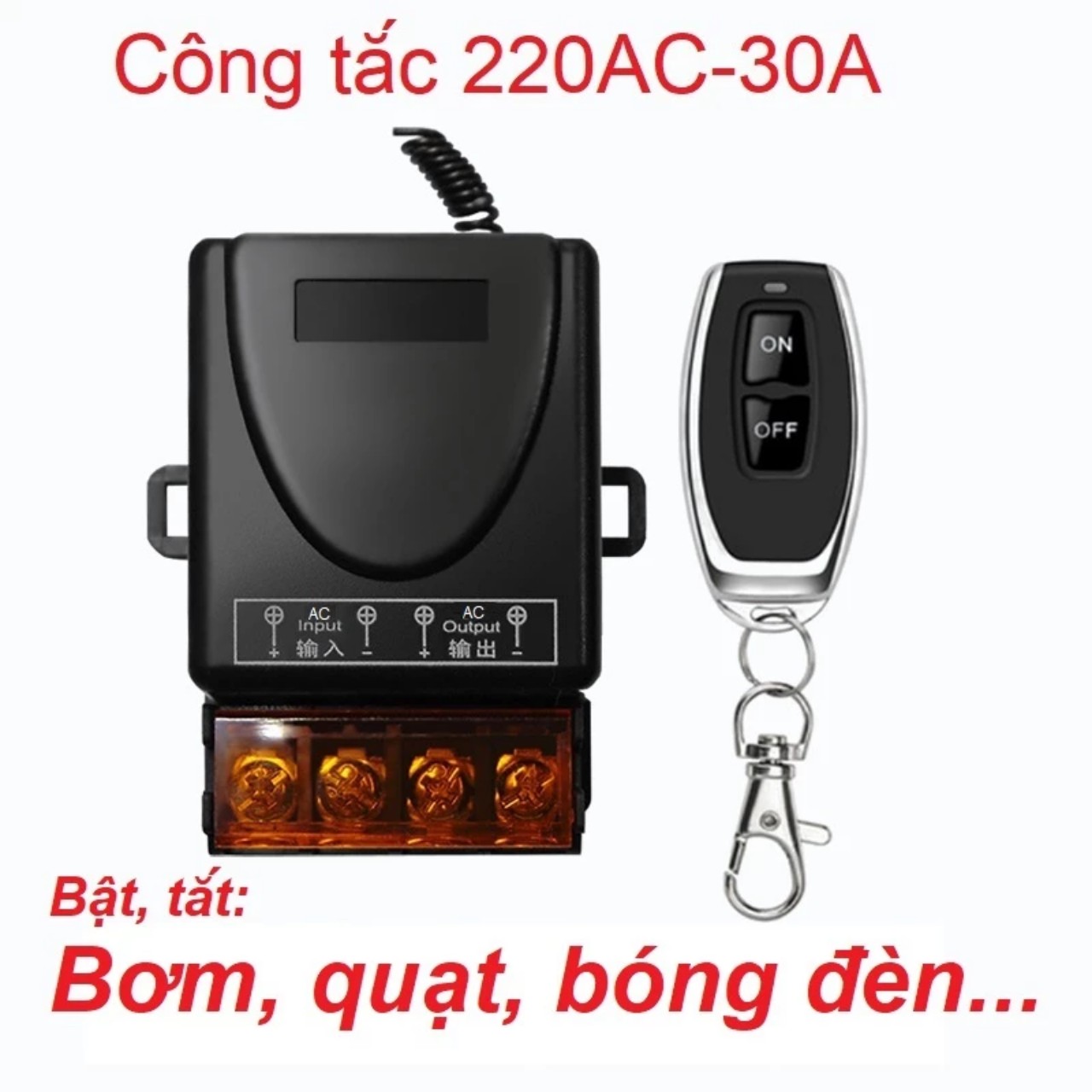 Công Tắc Điều Khiển Từ Xa 220V - 100M 30A: Loại Tốt, Công Suất Lớn, Xuyên Tường, Nút Học Lệnh
