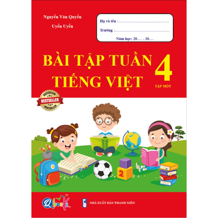 Sách Combo Bài Tập Tuần Toán và Tiếng Việt 4 Tập 1