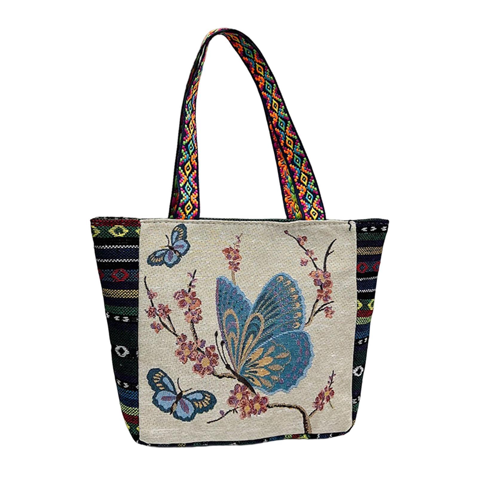 Womens Embroidery Shoulder Bag Fashion Lady Casual Travel Bag Pouch for Work Party