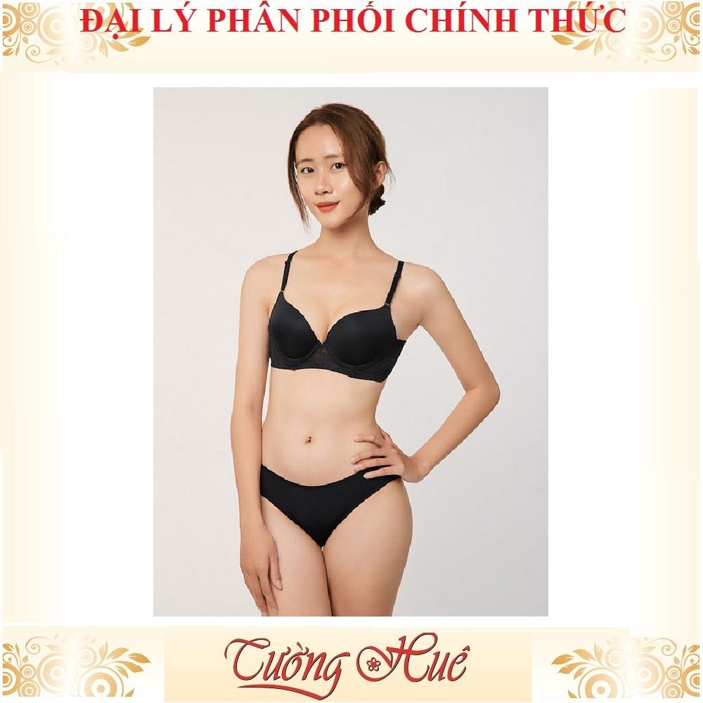 Áo lót nữ Marguerite-Paris 31115 trơn mút mỏng lưng ren bảng to.
