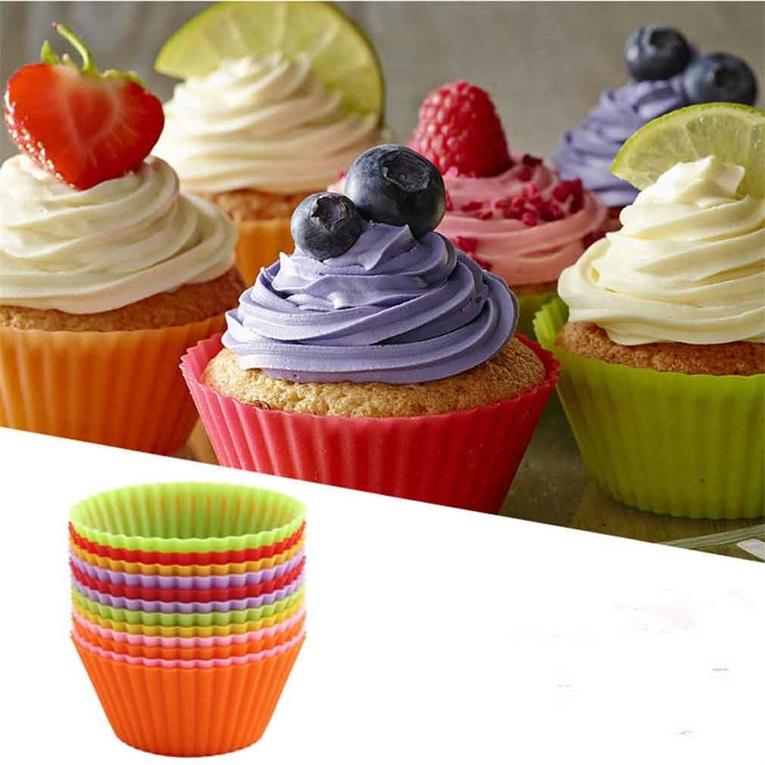Khuôn Bánh Cupcake Silicon Khay Khuôn Dụng Cụ Làm Bánh Muffin Tái Sử Dụng Nhiều Lần - CUPCAKESILI