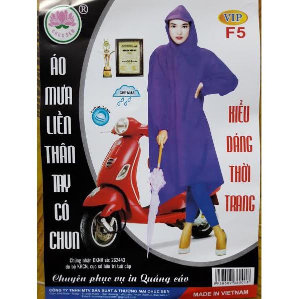 Áo mưa chúc sen - áo mưa bit không sẻ tà phối màu pvc