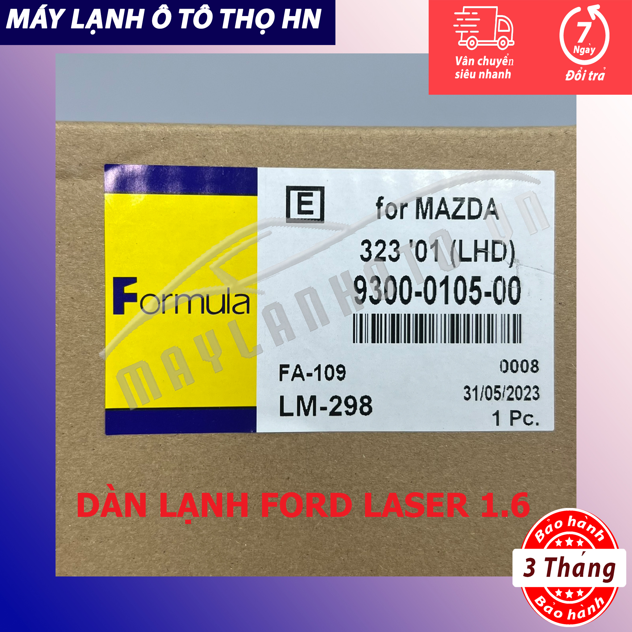 Dàn (giàn) lạnh Mazda 323 - Ford Laser 1.6 1998 1999 2000 2001 2002 Hàng xịn Thái Lan 98 99 00 01 02