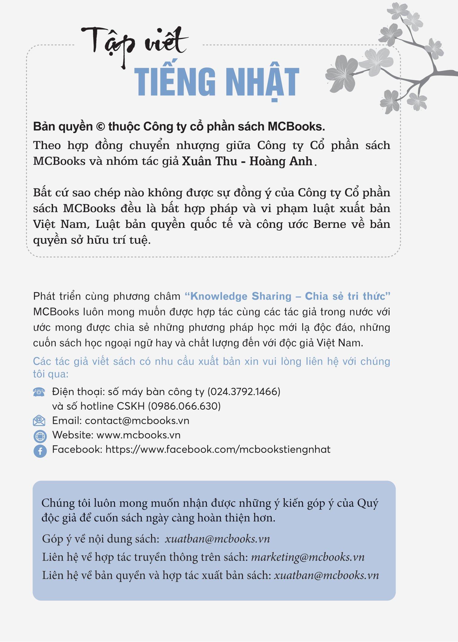 Tập Viết Tiếng Nhật - Tập 2