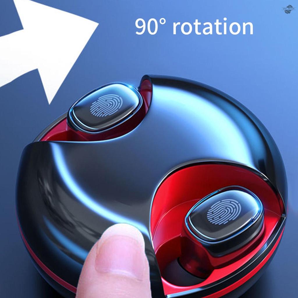 BT 5.0 Headphones True Wireless Earphone Sports Headset Noise Cancelling Touch Control IPX7 Waterproof Invisible Earbuds with LED Digital Display Charging Case