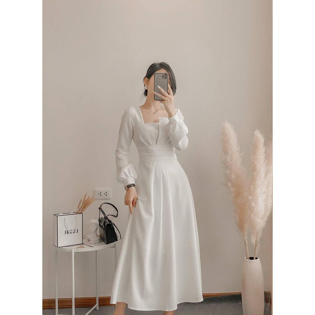 Đầm váy dạ tiệc xếp ly tay lỡ gồm 2 màu sắc thanh lịch, quý phái thời trang nữ