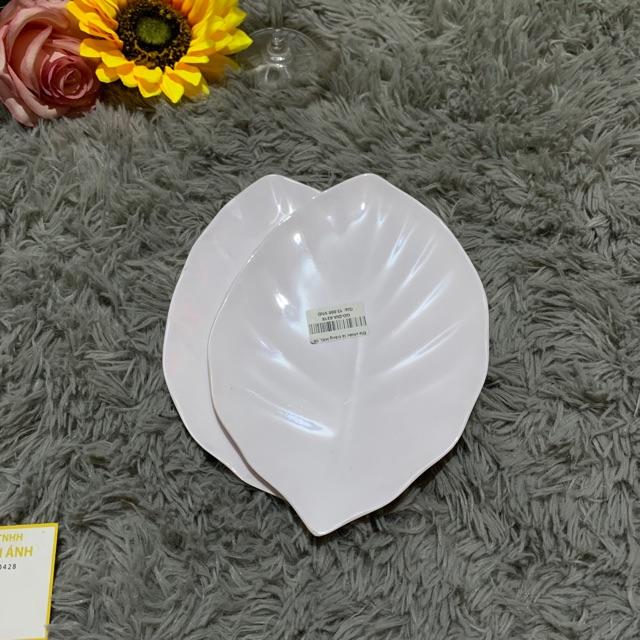 Dĩa nhựa dĩa chiếc lá trắng HXL 06