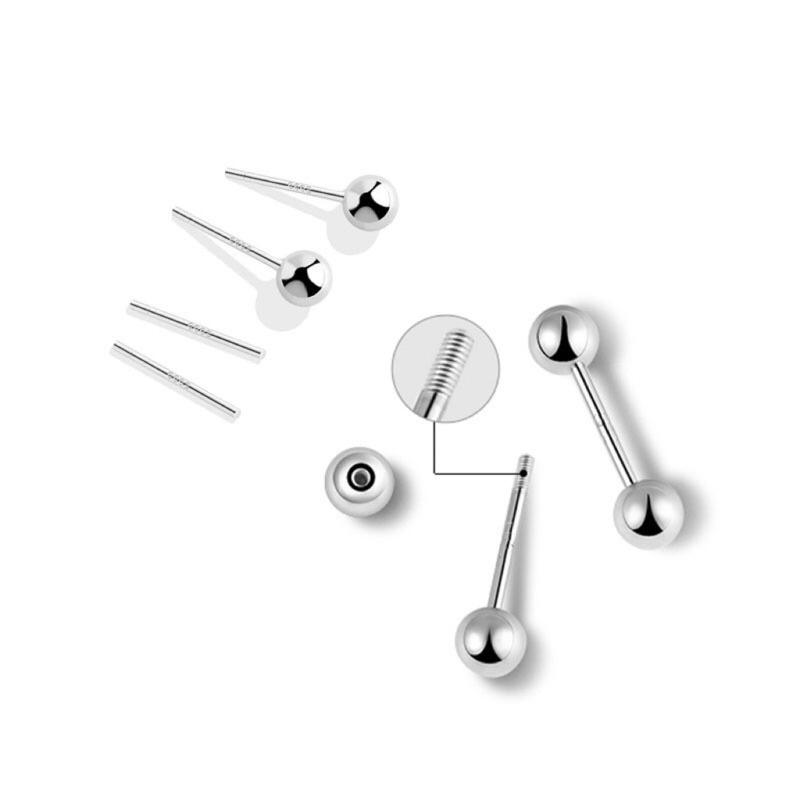 Bông tai bi titan quả tạ đuôi vặn cam kết không đen không gỉ