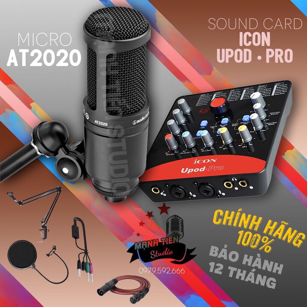 Combo soundcard ICON upod pro - Micro technica AT2020, thu âm, hát karaoke, livestream fb, bigo - giá rẻ