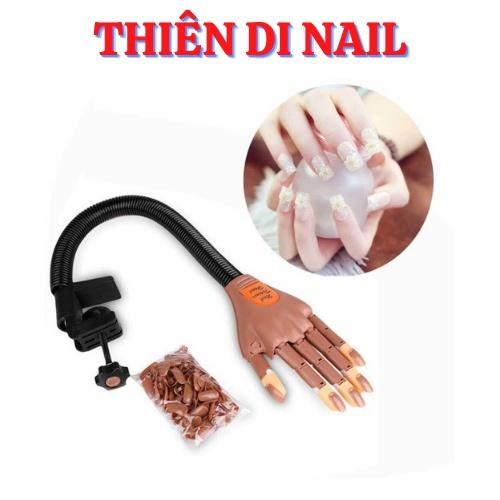 Bàn tay giả có khớp cố định học nail, tập sơn móng Thiên Di Nail