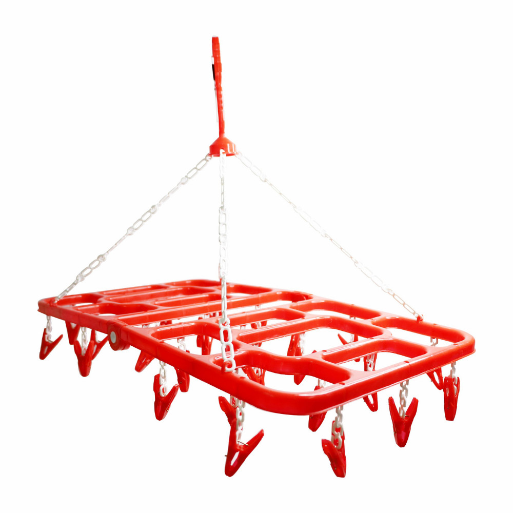 Móc xếp thông minh 32 kẹp Chấn Thuận Thành - móc chùm chữ nhật, phơi quần áo, tất vớ có thể gấp gọn, đa năng, tiện lợi MTXL20 (giao màu ngẫu nhiên)