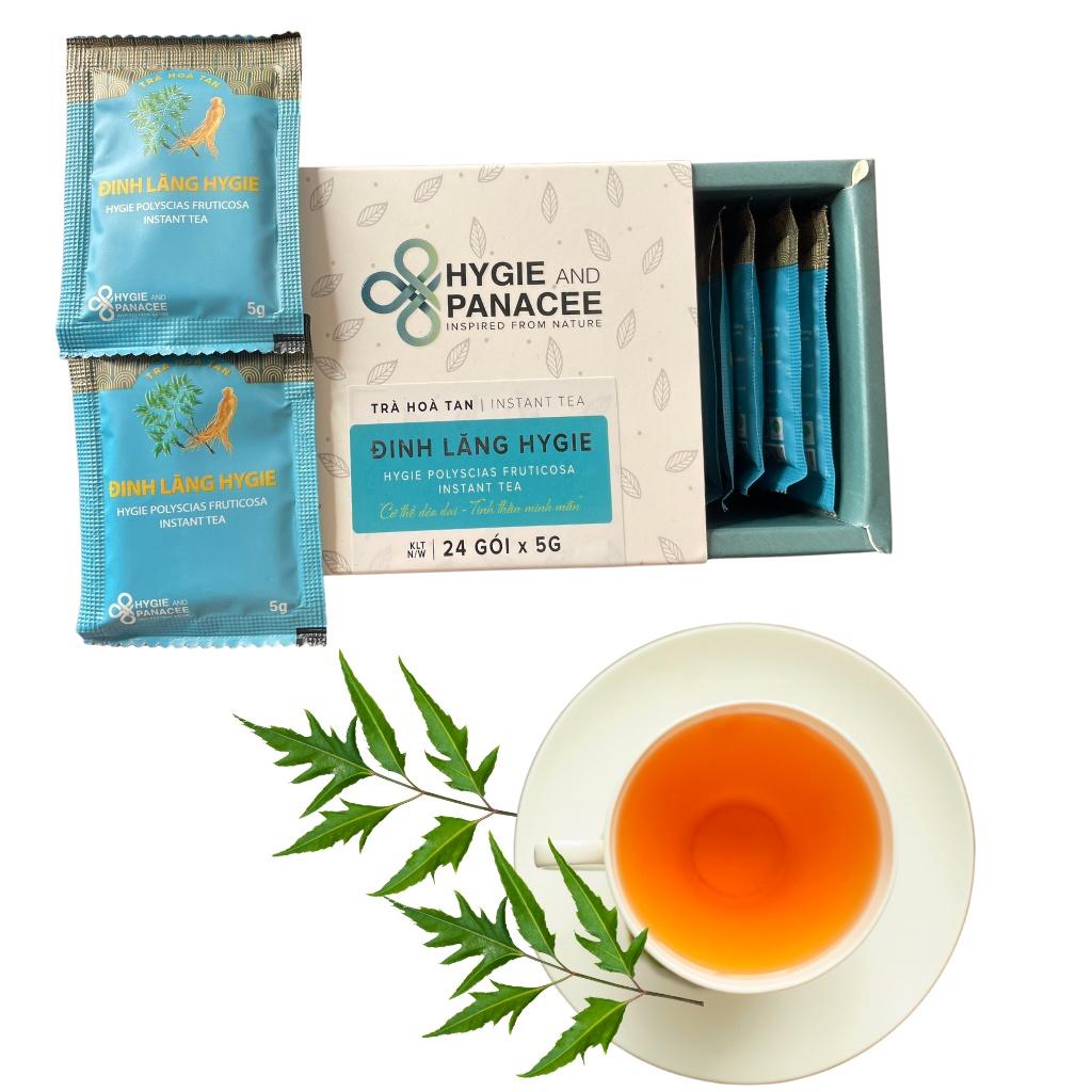 Trà Đinh Lăng - Trà hòa tan Hygie&Panacee Hộp 24 gói 24 lần pha - Ngủ ngon, lợi sữa, giảm chứng hay quên, khỏe gân cốt