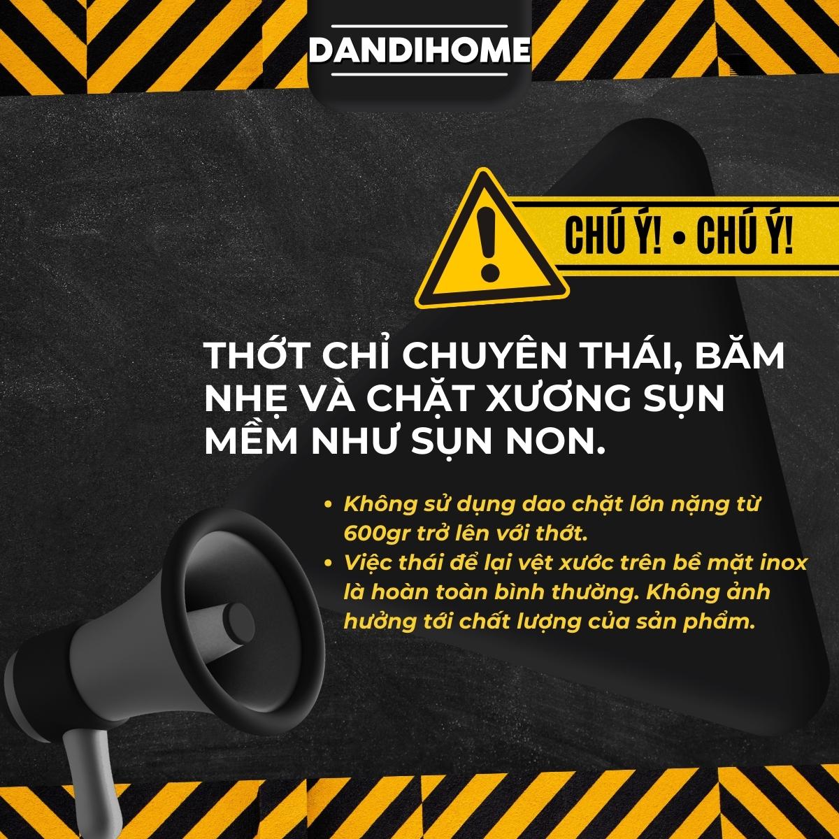 Thớt inox 304 và nhựa kháng khuẩn DandiHome cao cấp hai mặt 