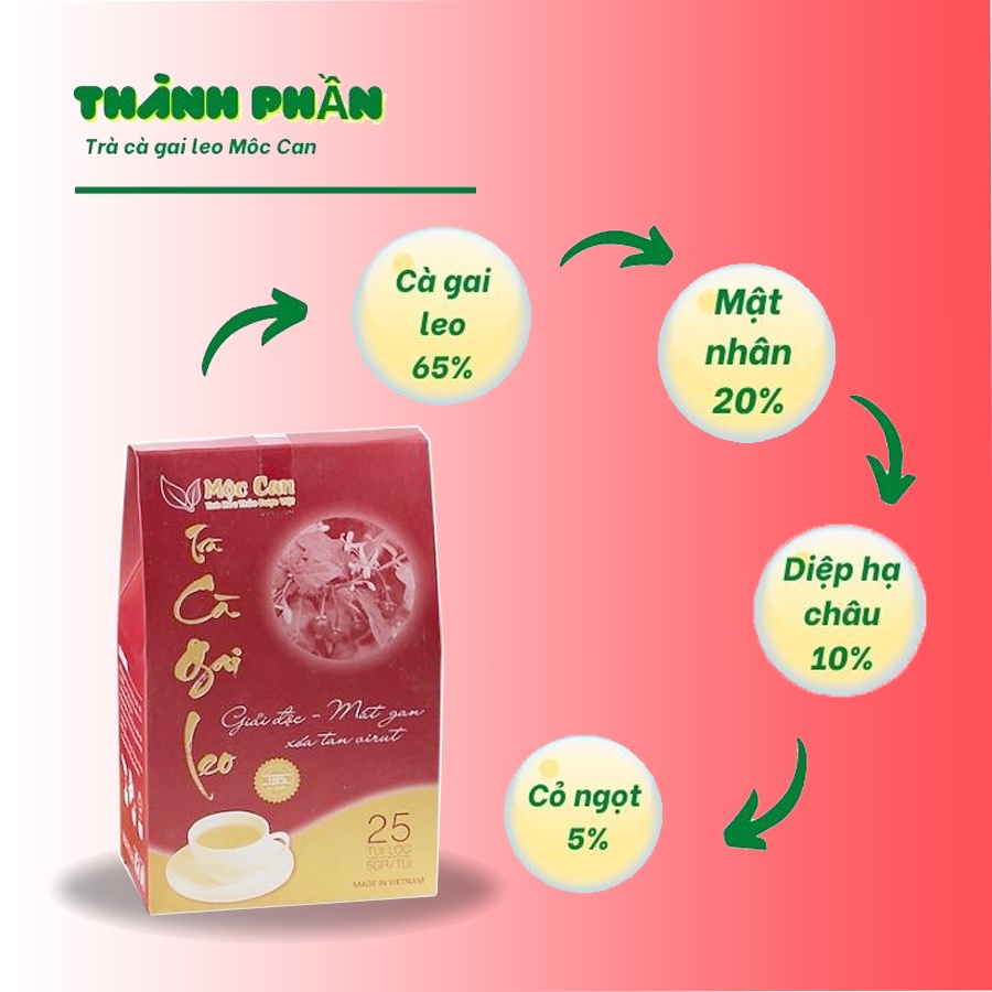Combo 3 Hộp Trà Cà Gai Leo Mộc Can - Trà Túi Lọc Cà Gai Leo Giải Độc Mát Gan 25 Túi Lọc
