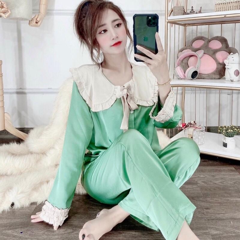  Bộ pijama, bộ ngủ mặc nhà lụa satin cao cấp mềm mịn, không xù