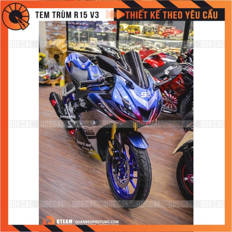 Tem trùm dành cho xe R15 V3 đa sắc luxury decal 3 lớp