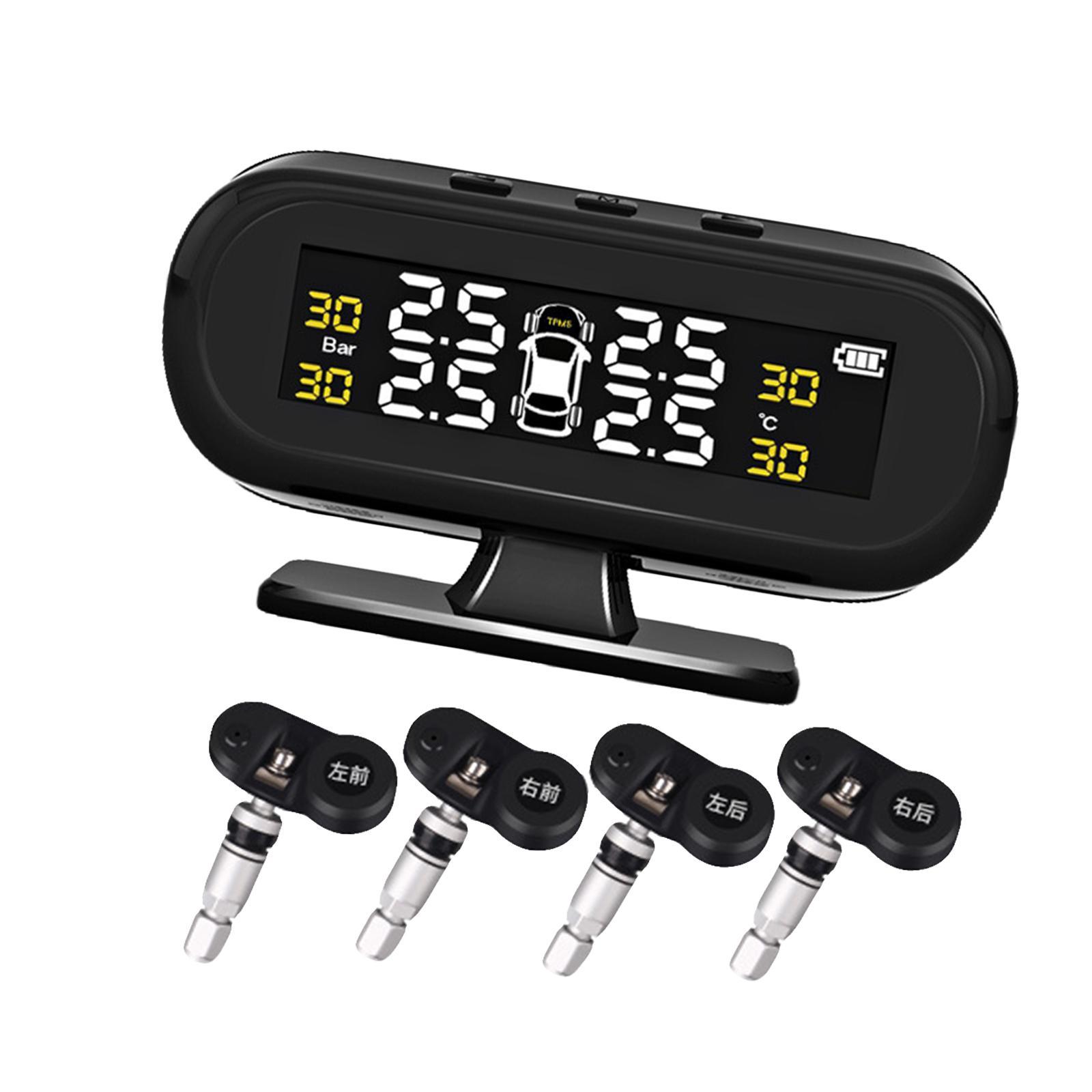 Tire Pressure Monitoring System Solar Wireless USB Auto Pressure Gauge