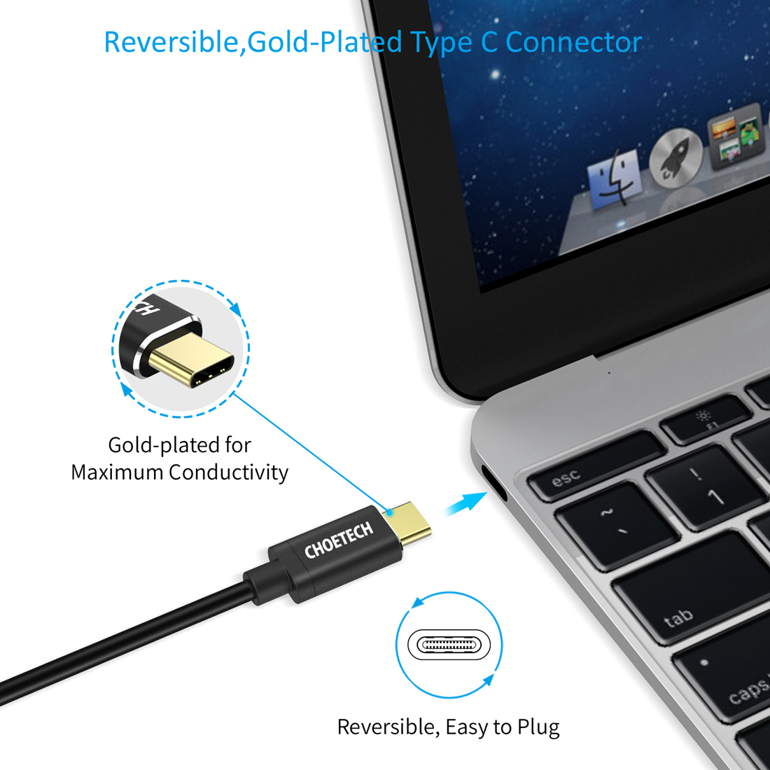 Bộ chuyển đổi cổng HDMI loại C sang 4K Thunderbolt 3 CHOETECH HUB-H06 - Hàng Chính Hãng