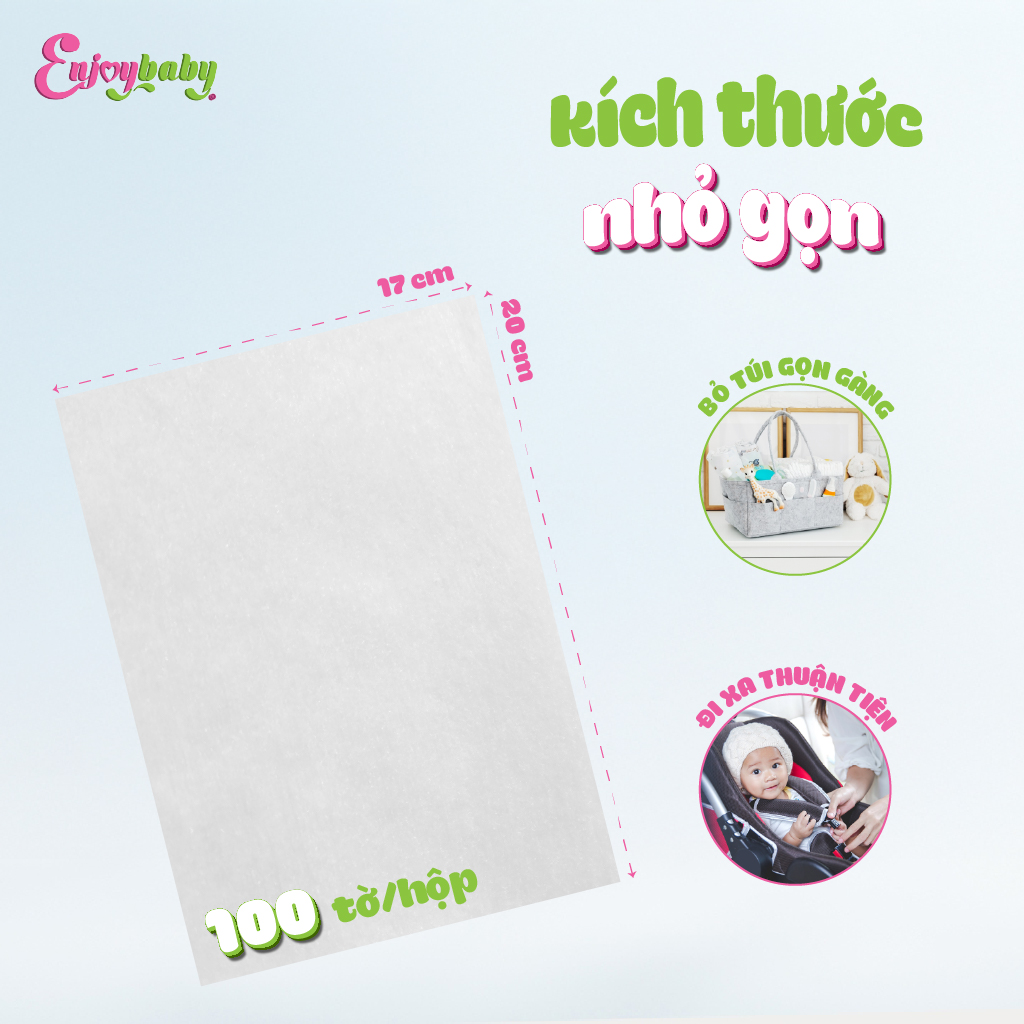 Khăn vải khô đa năng Enjoy cực mềm tiện lợi cho mẹ và bé 200g cao cấp 100%
