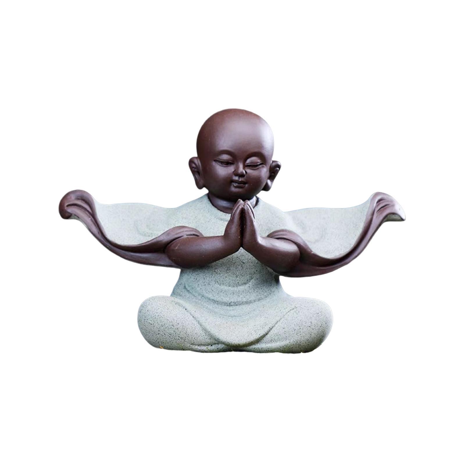 Cute Smiling Buddha Statue Handcrafts pet for Car Dashboard Shelf Decor