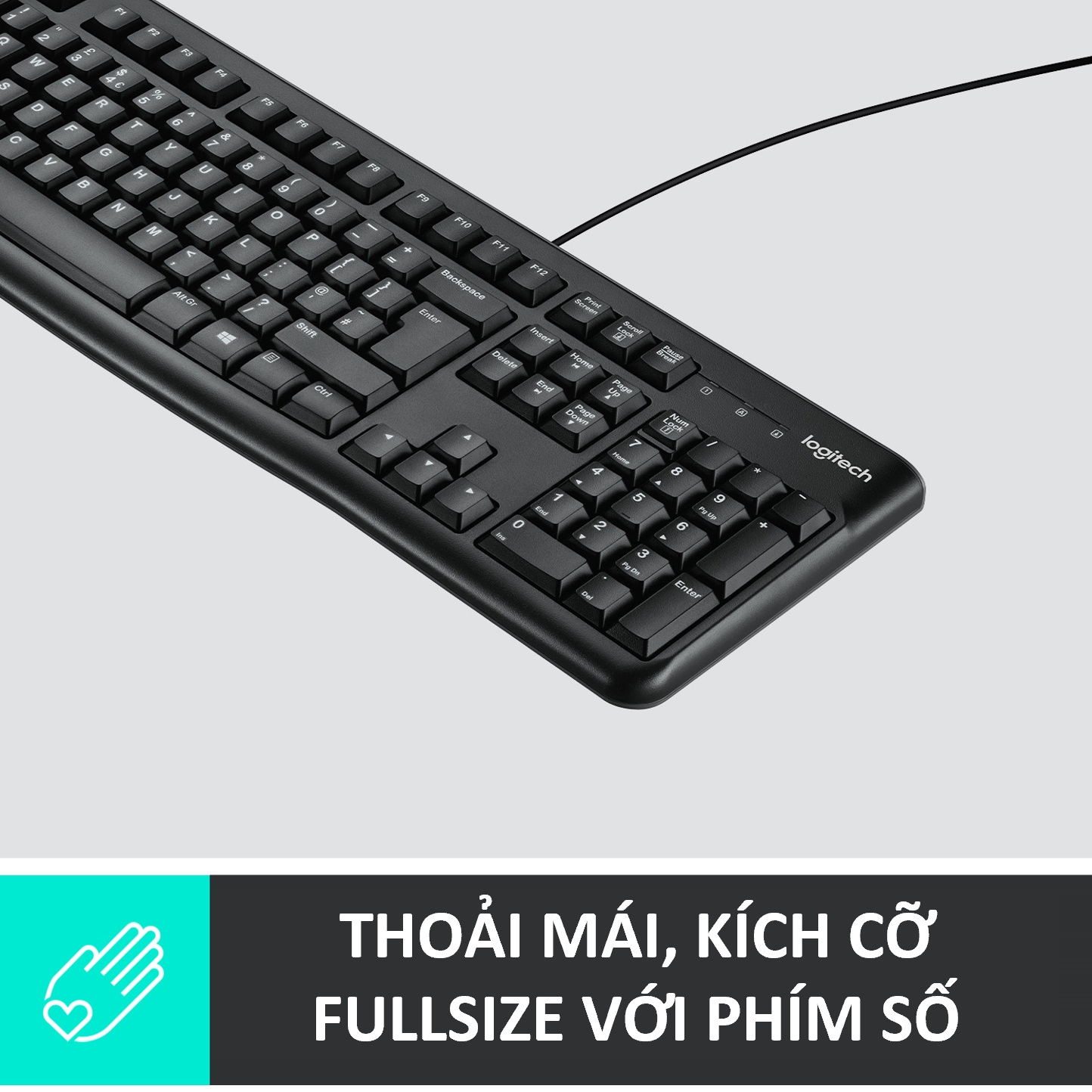 Bộ bàn phím và chuột máy tính có dây Logitech B100/ K120- Hàng chính hãng