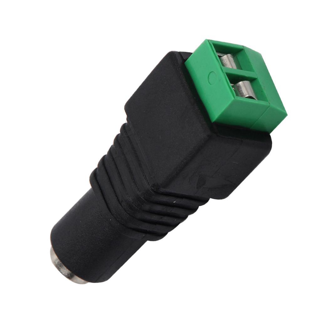 2.1mm DC female Jack Plug-in Power Connector Adapter Black