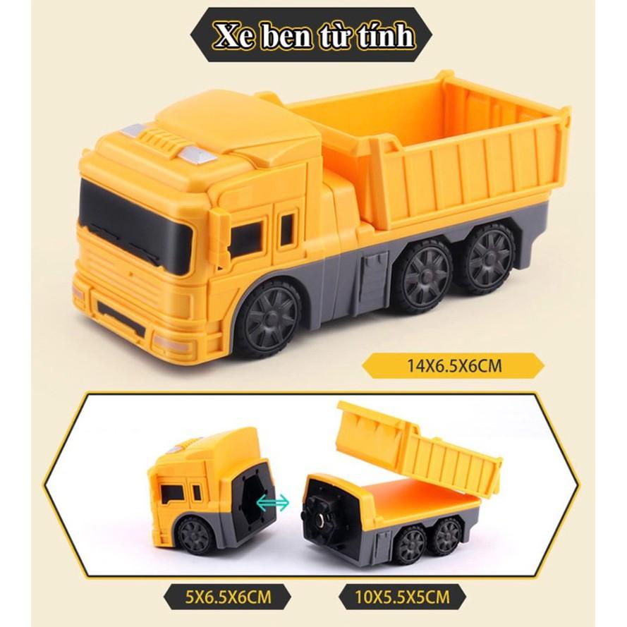 Đồ chơi 7 ô tô ghép City Engineering Magnetic - 7-car toy