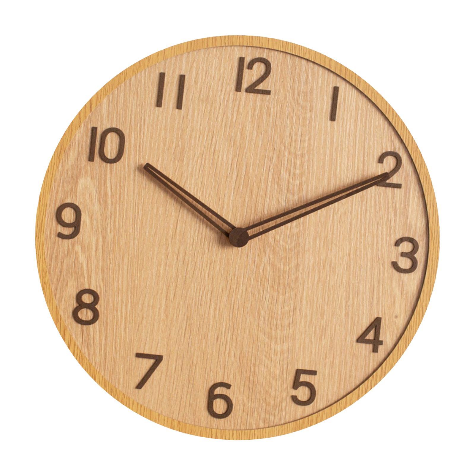 30cm Wooden Wall Clock modern Silent Large Bedroom Home School