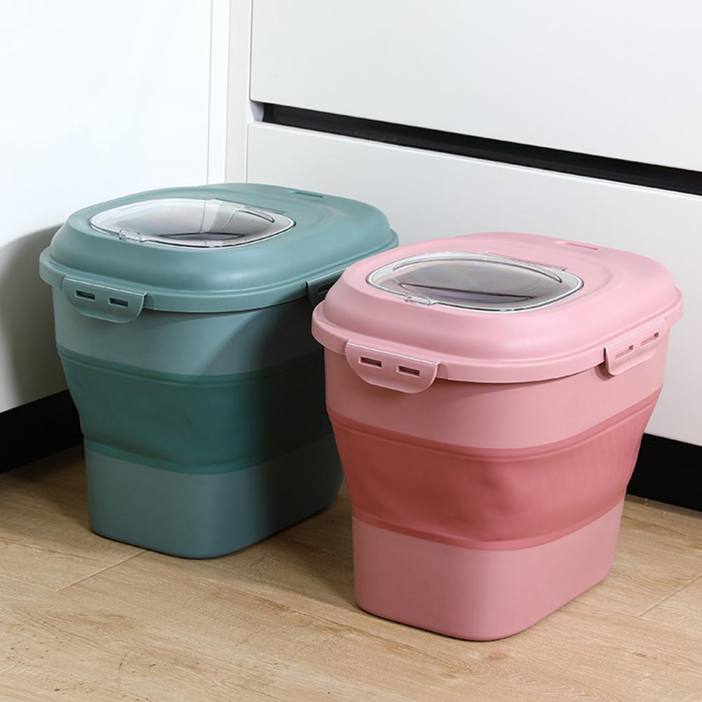 Thùng /Hộp Đựng Gạo 25kg Chống Côn Trùng Có Bánh Xe - Có Thể Xếp Gọn - Chọn Màu - Hàng Chính Hãng