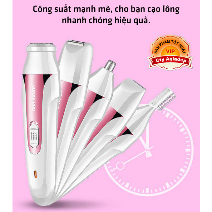 Bộ dao cạo lông, cắt tỉa lông mũi, lông mày Đa Năng 5 trong 1 - Sonax S8822