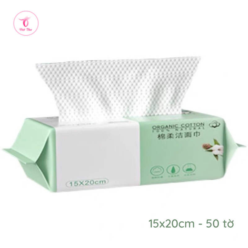 Khăn lau mặt dùng 1 lần Việt Thư, khăn giấy khô cotton Tân Cương cao cấp, siêu mềm, siêu cấp ẩm