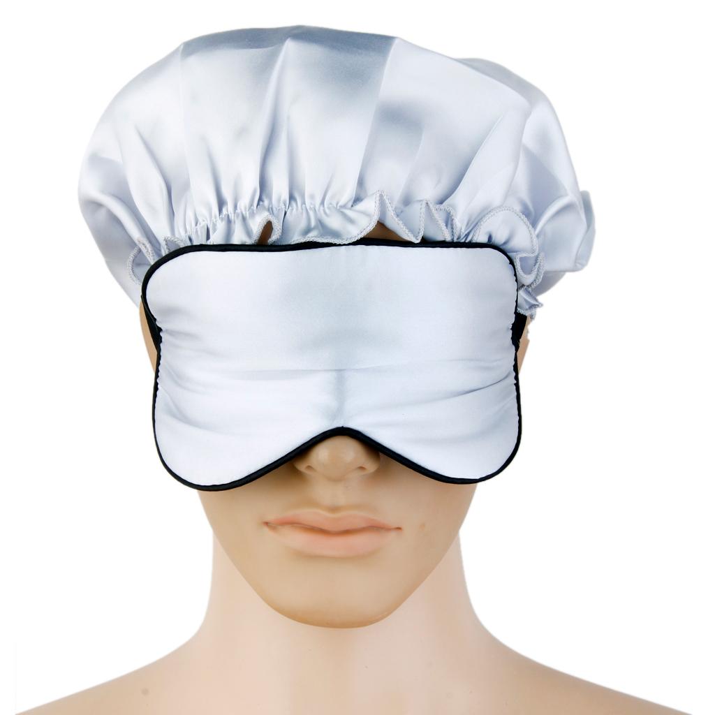 Generic 100% Pure Silk Soft Sleep Cap Bonnet Night Cap Hat Hair Care Sliver