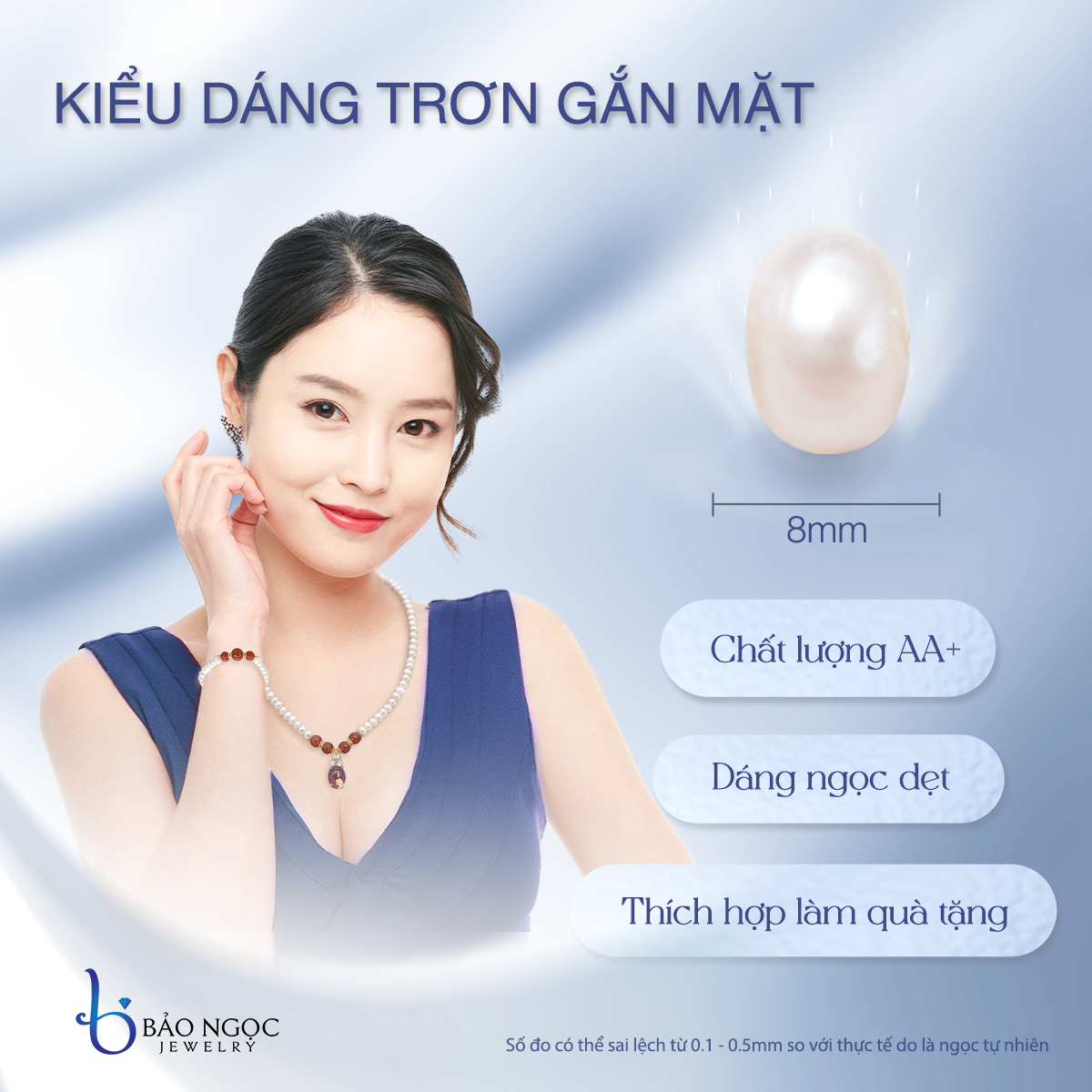 Bộ Chuỗi Ngọc Trai Phát Tài Lộc Mã Não Đỏ Charm Hoa Vàng - BNJ1208 - Bảo Ngọc Jewelry